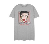 Vanilla Underground Betty Boop Grey Short Sleeve Nightdress | Ivy Park Crew Neck Casual Nightwear | OOP-A-Doop Graphic Cotton Blend Nightie | Cartoon Character Theme | Pullover Sleepwear for Women