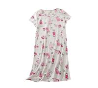 Short Sleeve Nightdress For Women Uk - Cotton Nighties For Older Ladies Short Sleeve - Nightdresses Plus Size Loungewear Sets Petite Sleepwear Dress Nightwear Size 16 Loungewear Set