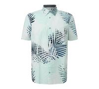 Short Sleeve Patterned Shirt with Italian Collar in Soft Cotton s.Oliver Turquoise 3XL