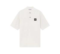 STONE ISLAND Mens Micro Stitch Organic Cotton Compass Polo Shirt - Colour: V0093 Ivory - Size: Large