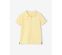 Short Sleeve Polo Shirt, Embroidery on the Chest, for Boys pale yellow