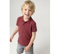Short Sleeve Polo Shirt, Embroidery on the Chest, for Boys terracotta