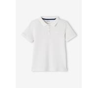 Short Sleeve Polo Shirt, Embroidery on the Chest, for Boys white light solid with design