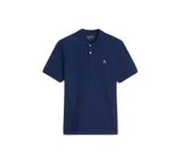 Short sleeve polo with button placket, slits at the hem, embroidery on the chest Marc O'Polo Bleu M