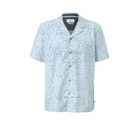 Short Sleeve Printed Shirt in Cotton and Viscose Blend s.Oliver Bleu 2XL