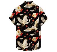 Short Sleeve Regular Fit Shirts Beach Tops with Pocket Men's Striped Fashion Shirts Button Down Short Sleeve Vintage Hawaiian Bowling Shirt Camp Beach Tops Mens Short Sleeve JANUK40430HOT0515