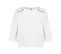 Short-sleeve round neck shirt with shoulder piping, female, Alpha Studio, Round-neck Knitwear, White, S, Knitwear S