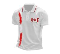 Short Sleeve Shirts Men - Canadian Maple Leaf Shirt For Men Canada Day Flag T-Shirt 3D Printing Cool Short Sleeve Shirt Unisex (White Xxxxxl)