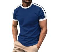 Short Sleeve Shirts Men Regular Fit Crewneck Casual Stylish Tshirts Workout Summer Lightweight Quick Dry Undershirt Big and Tall Work Comfortable Sleep Tops Navy