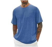 Short Sleeve Shirts Men Summer Casual Basic Classic Solid Color Oversized T Shirt Work out Sport Running Shirt Crewneck Loose Fit Breathable Lightweight Comfy Daily Stylish Beach Tshirt T-Shirt Tees