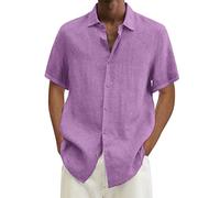 Short Sleeve Shirts Men's Plain Holiday Beach Shirt with Lapels Thin Breathable Sports Shirt Men's Business Work Casual Shirts Lightweight Casual Shirt Short Sleeve, pink, XL