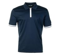 Short Sleeve Silicone Zip Polo Shirt Navy, Medium