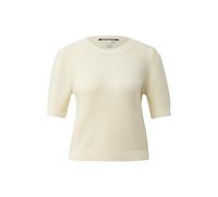 Short Sleeve Structured Pullover with Round Neck Women QS Regular Fit Blanc XL
