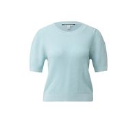 Short Sleeve Structured Pullover with Round Neck Women QS Regular Fit Bleu 2XL