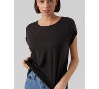 Women's Vero Moda Ava Plain Short Sleeve Top Black - Size: 12
