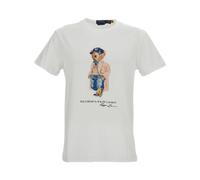 Cotton T-shirt with Polo Bear Print - male - Polo Ralph Lauren - Kids Short Sleeve T-Shirts - White - M - Kids M