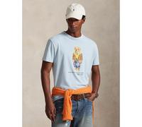 Short Sleeve T-Shirt with Bear Logo Light Blue