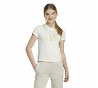 Adidas Girls Animal Big Logo Single Jersey T-Shirt Colour: Cream, Size: 7-8 years