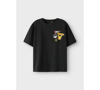 Short Sleeve T-Shirt with Pokemon Print Black