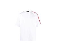Short Sleeve T-Shirt with Red Shoulder Band - male - Dsquared2 - T-Shirts - White - L - Tops L