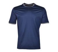 Short Sleeve Tipped Collar T Shirt Navy, XXL