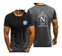 Short Sleeve Tshirt Men Crew Neck Tee SS.C Na.Poli, Short Sleeve Crewneck Tee, Comfort Breathable Gym Top, Workwear(Grey,6XL)