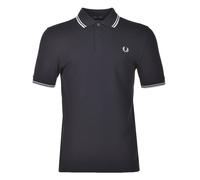 Short Sleeve Twin Tipped Polo Shirt Black Silver Blue, XXL
