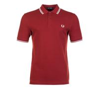 Short Sleeve Twin Tipped Polo Shirt Burnt Red, Large