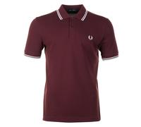 Short Sleeve Twin Tipped Polo Shirt Oxblood / Iced Pink / Dusk Blue, Medium