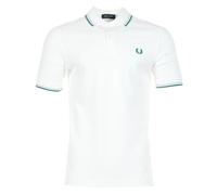 Short Sleeve Twin Tipped Polo Shirt Snow White Track Blue Sport Green, XL
