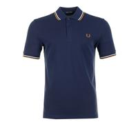 Short Sleeve Twin Tipped Polo Shirt Twilight Navy / Snow White / Dark Caramel, Medium