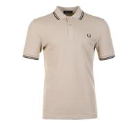 Short Sleeve Twin Tipped Polo Shirt Warm Oat, Medium