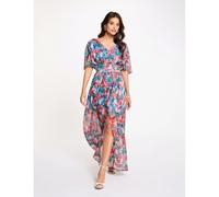 Short Sleeve V-Neck Maxi Dress Multi-Coloured