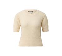 Short Sleeve Women’s Boucle Knit Top QS Regular Fit Beige M