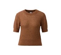 Short Sleeve Women’s Boucle Knit Top QS Regular Fit Marron L