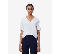 Short-sleeved Lacoste V Neck Logo white women's t-shirt - 34