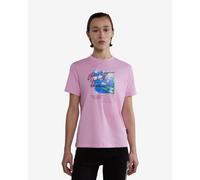 Short-sleeved light pink Napapijri Yukon t-shirt for women - XS