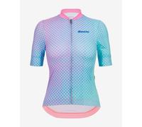 Short-sleeved light turquoise and pink women's Santini Paws Form jersey - Slim fit - L