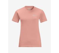 Short-sleeved pink women's Jack Wolfskin Essential t-shirt. - M