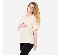 Short-sleeved Pregnancy Breast-feeding Yoga T-shirt - Beige