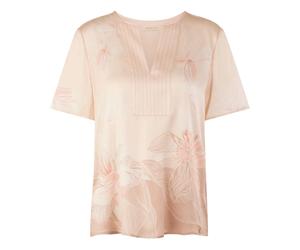 Short-sleeved Pure Silk Blouse - female - Marc Cain - Blouses - Pink - L - Blouses & Shirts L