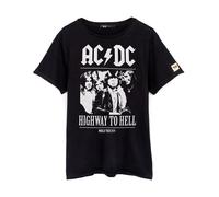 AC/DC T-Shirt for Men and Women | Unisex Black Short Sleeve Rock Band Black Tee | Distressed Highway to Hell Song Album | Music CD Gifts Merchandise Small