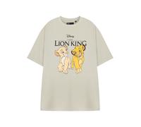 Disney Womens Beige Short Sleeve T-Shirt | The Lion King Simba & Nala Graphic Tee | Classic Characters Top | Women's Casual Wear Shirt
