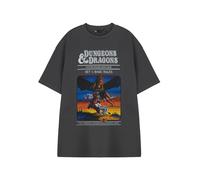 Dungeons & Dragons Mens Grey Graphic Tee | Set 1: Basic Rules Short Sleeve T-Shirt | Role-Playing Game Fan Apparel | D&D Logo Design | Fantasy Gaming Merchandise for Men