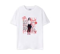 Emily in Paris Womens T-Shirt in White | Mono Typography Short-Sleeved Top for Adults | Short Sleeve Lightweight Oversized Graphic Tee | Romantic Netflix Series Merchandise Gift for Women