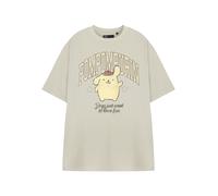 Hello Kitty & Friends Pompompurin Light Beige Classic Top | Women's Cartoon Graphic Tee | Crew Neck Short Sleeve Pull-On Dogs Just Want to Have Fun Shirt