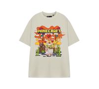 Minecraft Heart Animals Light Beige Graphic Tee | Short Sleeve Unisex Adult T-Shirt | Casual Wear Featuring Animals and Scenery | Gaming Apparel for Fans | MC Merchandise - Small