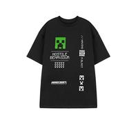 Minecraft Creeper Mens Black Graphic Tee | Hostile Behaviour Video Game Shirt |Classic Game Theme Top | Short Sleeve Crew Neck Pull On Casual Wear | Having a Blast Apparel