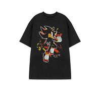 SONIC THE HEDGEHOG Shadow Paint Mens Black Graphic Tee | Shadow Character Design Short Sleeve T-Shirt | Sonic Retro Video Game Apparel | Officially Licensed Merchandise Gift