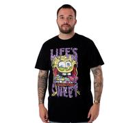 SPONGEBOB SQUAREPANTS Mens T-Shirt | Black Life's Sweet Graphic Tee for Adults | Iconic Cartoon Lightweight Short-Sleeve Top | Sponge Bob Merchandise Gift for Adults